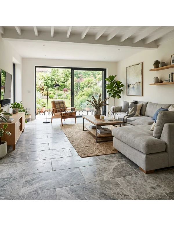 Carrelage Mural Travertin MOSANI Argent Blanc Gris Clair - Pierre Naturelle ​​Intérieur